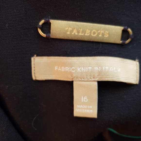 Talbots Navy Ponte Peplum Blazer sz 16 - Picture 4 of 7